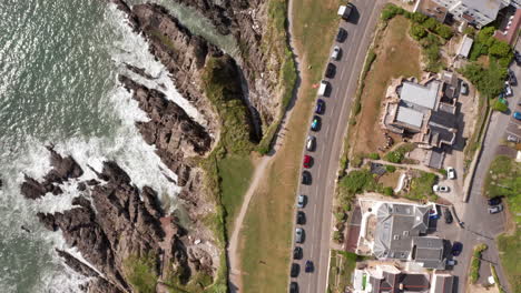 Aerial-Flyover-of-Rocky-Coastline---Waterfront-Properties