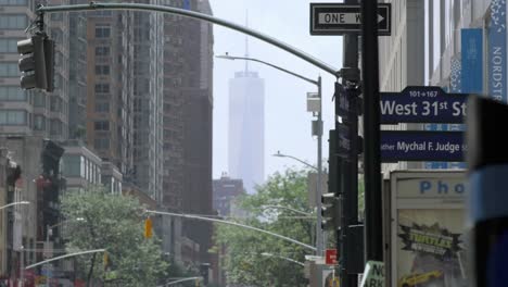 The-Freedom-Tower-from-west-31st,-wide-shot