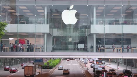 La-Marca-Multinacional-De-Tecnología-Estadounidense-Apple-Store-Y-El-Logotipo-Se-Ven-En-Hong-Kong