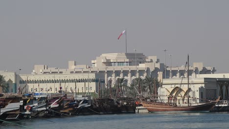 Amiri-Diwan-situated-in-Doha,-is-the-official-workplace-and-office-of-the-Amir-of-the-State-of-Qatar