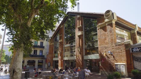 POV-walking-of-the-Mercat-del-Clot-in-Sant-Marti,-Barcelona