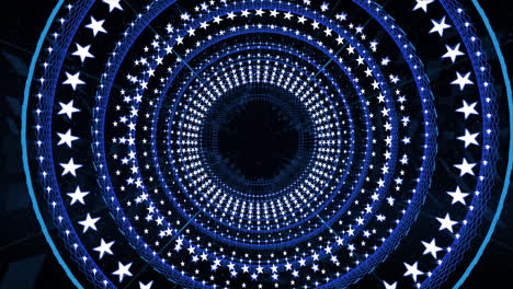 Fondo-Azul-Abstracto-En-Movimiento-En-Bucle,-Estilo-De-Túnel-Circular-Futurista,-Para-Diseño-De-Escenario,-Mapeo-De-Proyección-Visual,-Video-Musical,-Programa-De-Televisión,-Editores-Y-Vjs-Para-Pantallas-Led-O-Desfile-De-Moda
