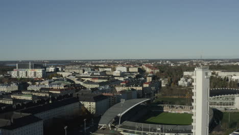 Drohnenansicht-Des-Fußballstadions-Bolt-Arena-In-Helsinki,-Finnland