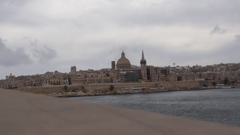 Malta-Valletta-Stadt-Dunkle-Wolke-Zeitraffer