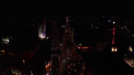 High-and-wide-aerial-shot-of-Hollywood-Blvd