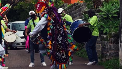 Bermuda-Gombeys-dancing-on-the-streets-of-Bermuda-to-celebrate-New-Year's-Day-despite-COVID19-under-Bermuda-Government-Guidelines