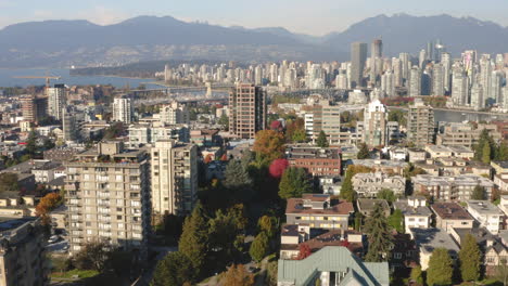 Aerial drone drift over Vancouver skylin, Stock Video