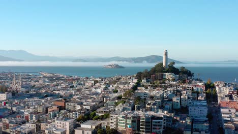Aerial:-Beautiful-cityscape-and-Coit-tower-view-part-10,-drone-view