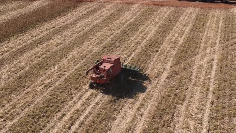 Farm-Equipment-Corn-Harvester-On-Farm