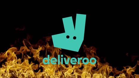 Deliveroo-Logo-Symbol-In-Flammen