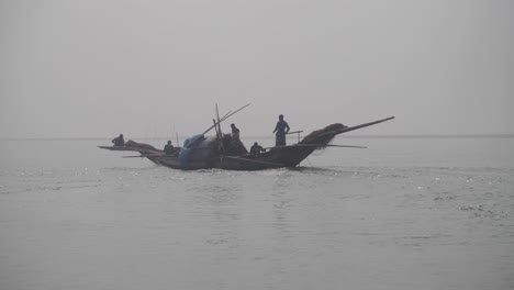 Motor-driven-fishing-vessel-is-moving-fast-through-the-river-water