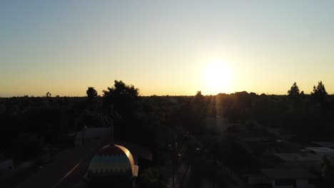 4k-footage-of-drone-shot-and-aerial-view-at-the-church-on-Van-Ness-street-in-sunset-golden-hours