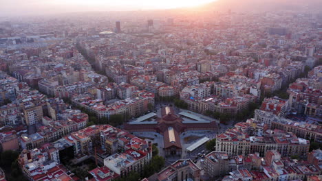 Barcelona-Aerial-View-Mercado-De-San-Antonio,-Spain
