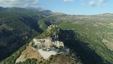 Aerial-view-of-a-large-crusader-fortress-in-the-Golan-heights-in-north-Israel