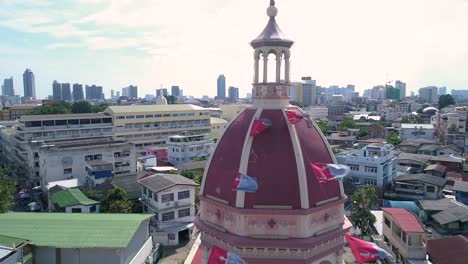 Antena-De-La-Iglesia-De-Santa-Cruz-En-Bangkok,-Tailandia