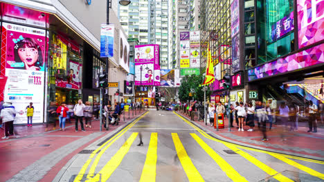 Hong-Kong-China,-circa-:-timelapse-crowded-people-at-Causeway-Bay-area-in-Hong-kong-City