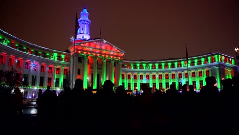 Holiday-lights-event-in-downtown-Denver,-Colorado