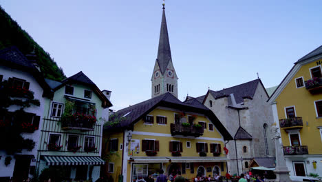 Hallstatt-Austria,-circa-:-Hallstatt-Old-Town-in-Austria