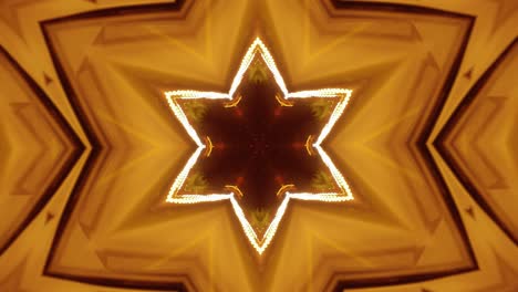 Six-pointed-star-of-David-bright-glow-neon-lights-blinking-pattern-loop