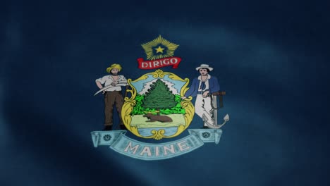 Flagge-Von-Maine,-Winken-In-Zeitlupe