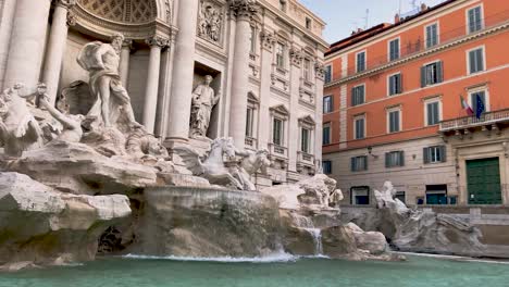 Trevi-Fountain---Fontana-di-Trevi-A-Famous-Tourist-Attraction-In-Rome,-Italy-During-Daytime