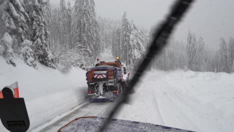 Snow-plow-clears-snowy-road