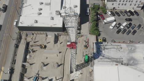 Industrielle-Turmkranmaschine-Auf-Der-Baustelle-In-Tacoma,-Washington,-Usa