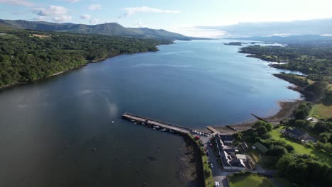 Kenmare-bay-and-pier-County-Kerry-Ireland-drone-aerial-view