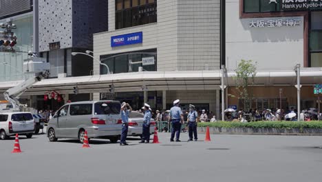 Japanese-Police-Cordon-Off-Streets-of-Kyoto-for-Street-Summer-Gion-Festival