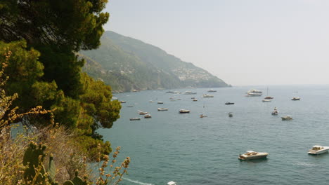A-wide-shot-of-boats-in-the-beautiful-water-of-the-Italian-Mediterranean-Sea