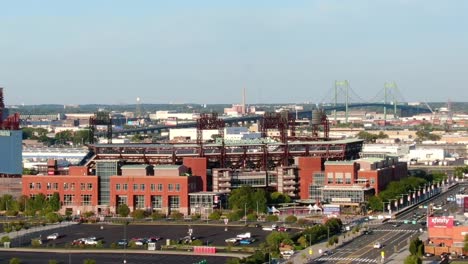 Aerial-View-Lincoln-Financial-Field-Philadelphia-with-Citizens-Bank-Park-Stadium-,-Pennsylvania,-USA