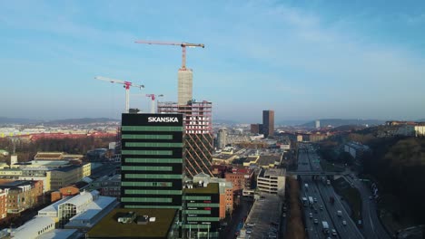 Construction-For-New-Building-In-Garda,-Gothenburg,-Sweden