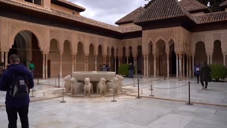 Pan-inside-Alhambra-palace-with-marble-floor-and-stunning-architecture