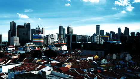 Central-Singapore-area-of-Little-India-with-the-CBD-financial-district-in-the-background