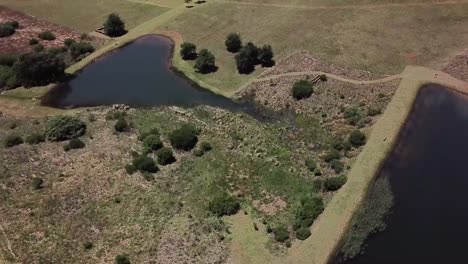 A-scenic-flight-over-trout-dams-and-a-farm-in-South-Africa