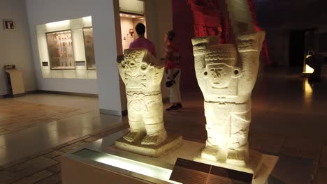 View-of-the-museum-exhibits-in-the-Great-Museum-of-the-Mayan-World-in-Merida,-Yucatan,-Mexico