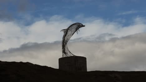 Portsoy-Harbour-dolphin-sculpture-close-up