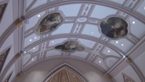 Church-Ceiling-Holy-Paintings-Shown-in-Slow-Zoom-Out