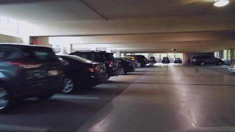 Driving-through-a-parking-garage