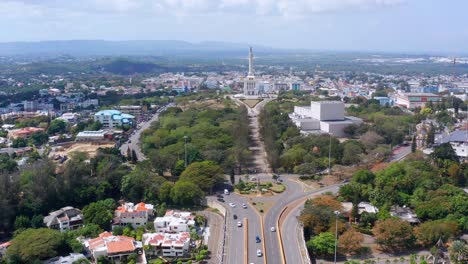 Panoramic-view-of-Santiago-de-los-Caballeros-city,-Dominican-Republic