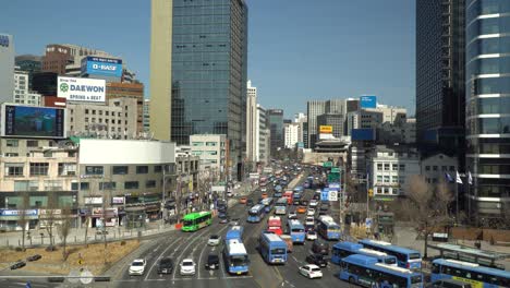 Busy-road-with-many-carst-in-Namdaemun-district-of-Seoul