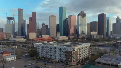 Luftaufnahme-Der-Innenstadt-Von-Houston-Und-Der-Umliegenden-Landschaft
