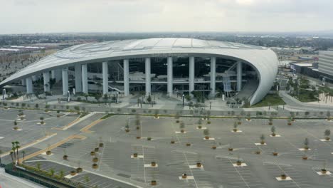 Aerial 4K Footage Of Empty SoFi Stadium In Inglewood Before Super Bowl LVI  In Los Angeles, California, USA Free Stock Video Footage Download Clips