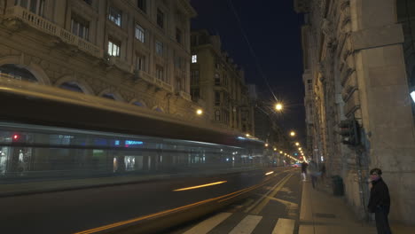 Genoa-Via-XX-Settembre-timelapse-by-night-and-traffic-light
