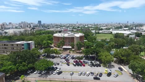Santo-Domingo,-Dominikanische-Republik---18.-Juli-2017:-Eine-Luftaufnahme-Der-Unphu-universität,-Gelegen-Auf-John-F