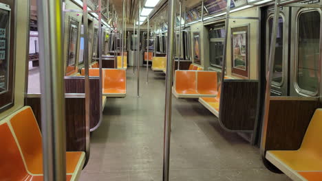Wide-Pan-of-an-Empty-MTA-Subway-Train-Car