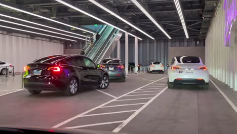 Underground-loop-tunnel-sub-station-at-the-Las-Vegas-Convention-Center-filled-with-Tesla-cars