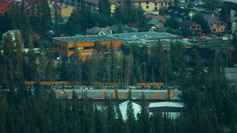 Canadian-Pacific-Train-passing-through-Banff-Town