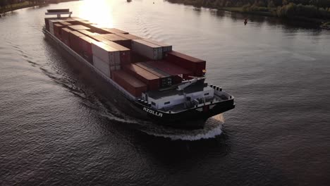 Azolla-Cargo-Container-Ship-Moving-Along-River-Oude-Maas