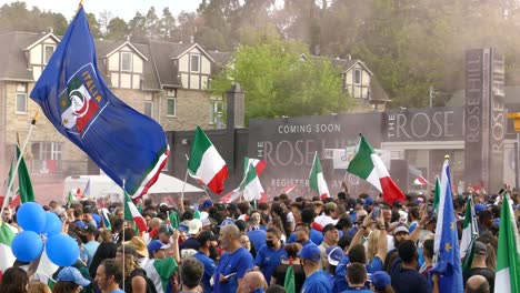 Ecstatic-Italian-Fans-Celebrate-Victory-in-Euro-2020-Football-Final,-Woodbridge,-Toronto,-Canada